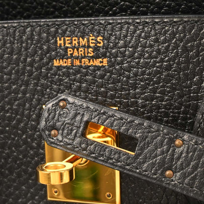 Hermes Black Ardennes Birkin 35 Handbag