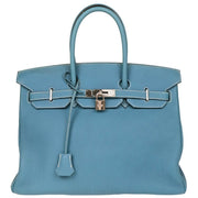 Hermes 2006 Blue Jean Togo Birkin 35 Handbag