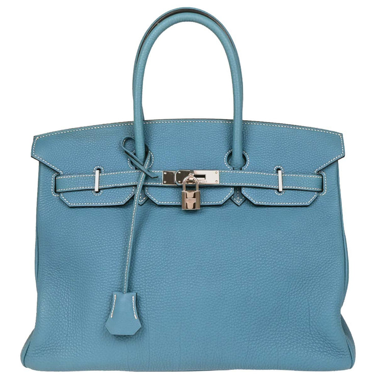 Hermes 2006 Blue Jean Togo Birkin 35 Handbag