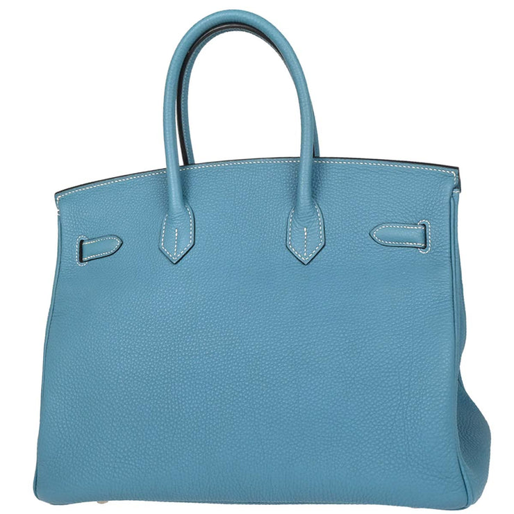 Hermes 2006 Blue Jean Togo Birkin 35 Handbag