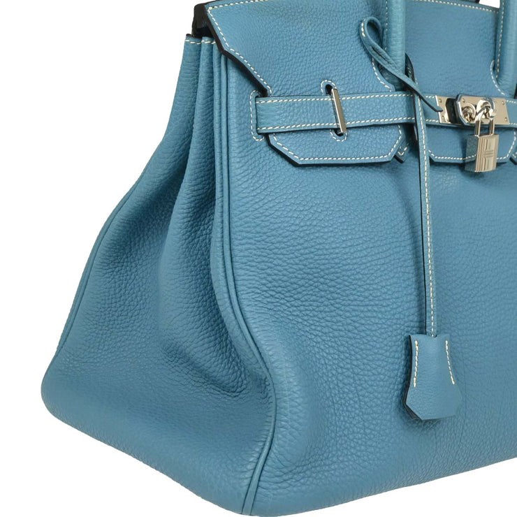 Hermes 2006 Blue Jean Togo Birkin 35 Handbag