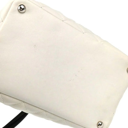Chanel * White Calfskin Python Cambon Ligne Tote Handbag