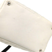 Chanel * White Calfskin Python Cambon Ligne Tote Handbag