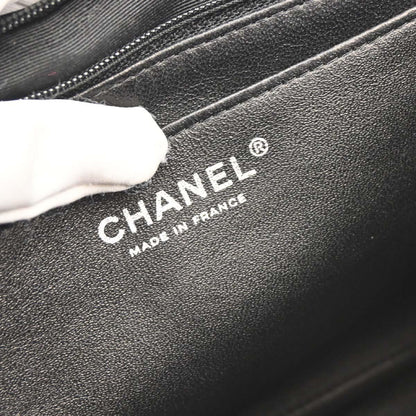 Chanel Black Perforated Lambskin Jumbo Classic Flap Shoulder Bag