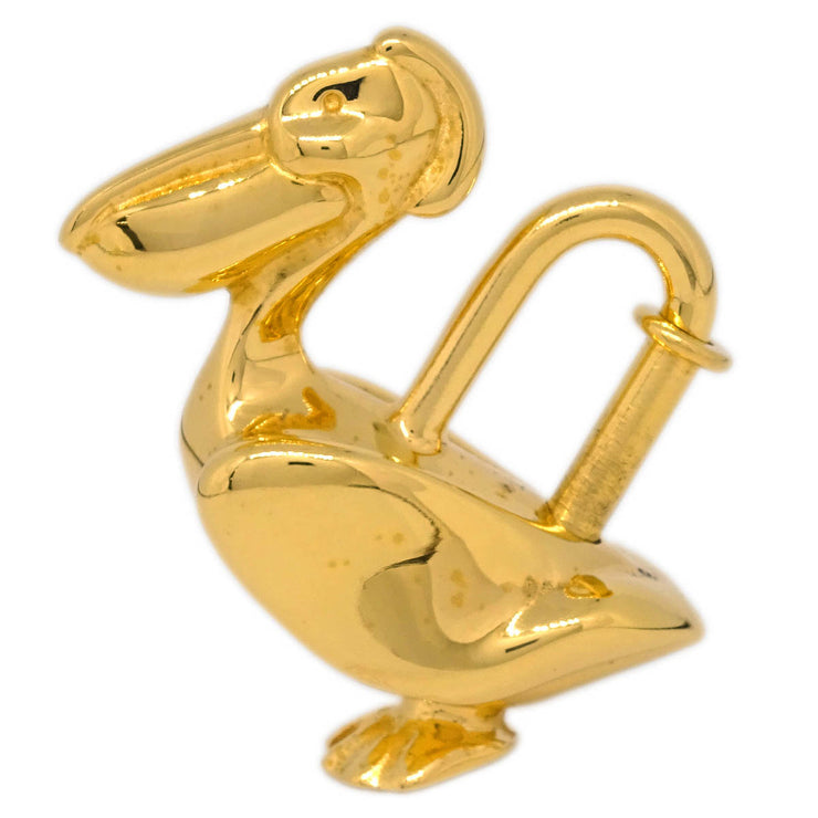 Hermes Pelican 1992 Cadena Padlock Gold Bag Charm Small Good