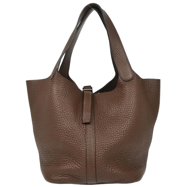 Hermes 2008 Chocolat Taurillon Clemence Picotin 22 MM Handbag