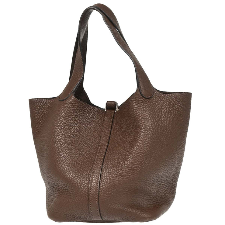 Hermes 2008 Chocolat Taurillon Clemence Picotin 22 MM Handbag