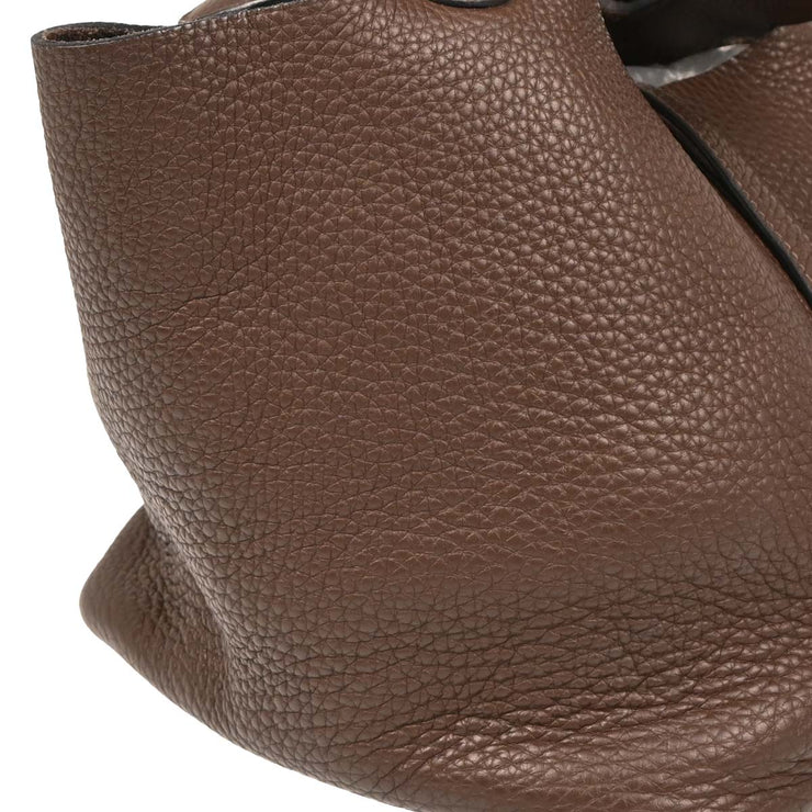 Hermes 2008 Chocolat Taurillon Clemence Picotin 22 MM Handbag
