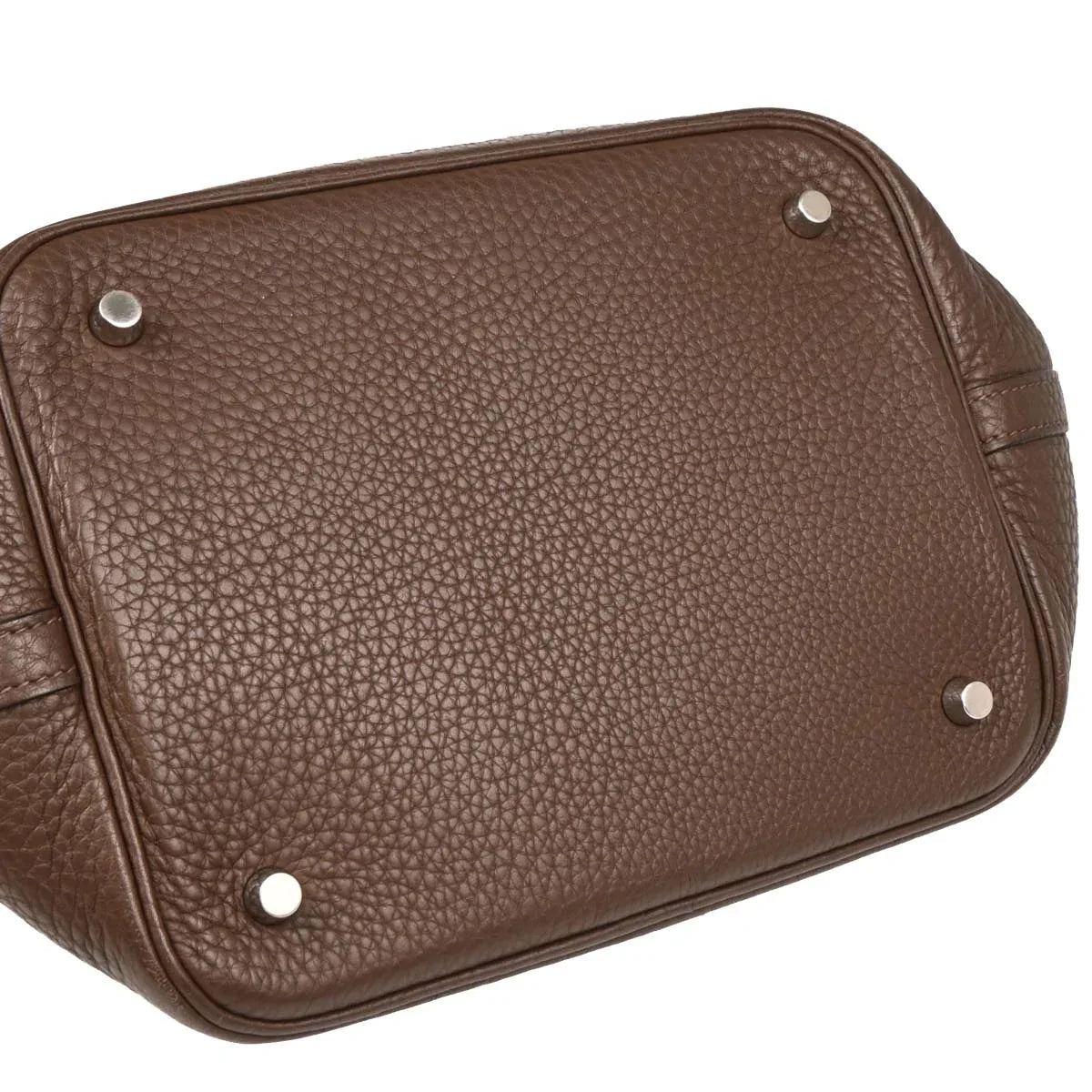 Hermes Chocolat Taurillon Clemence Picotin 22 MM Handbag