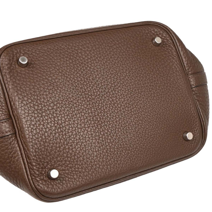 Hermes 2008 Chocolat Taurillon Clemence Picotin 22 MM Handbag