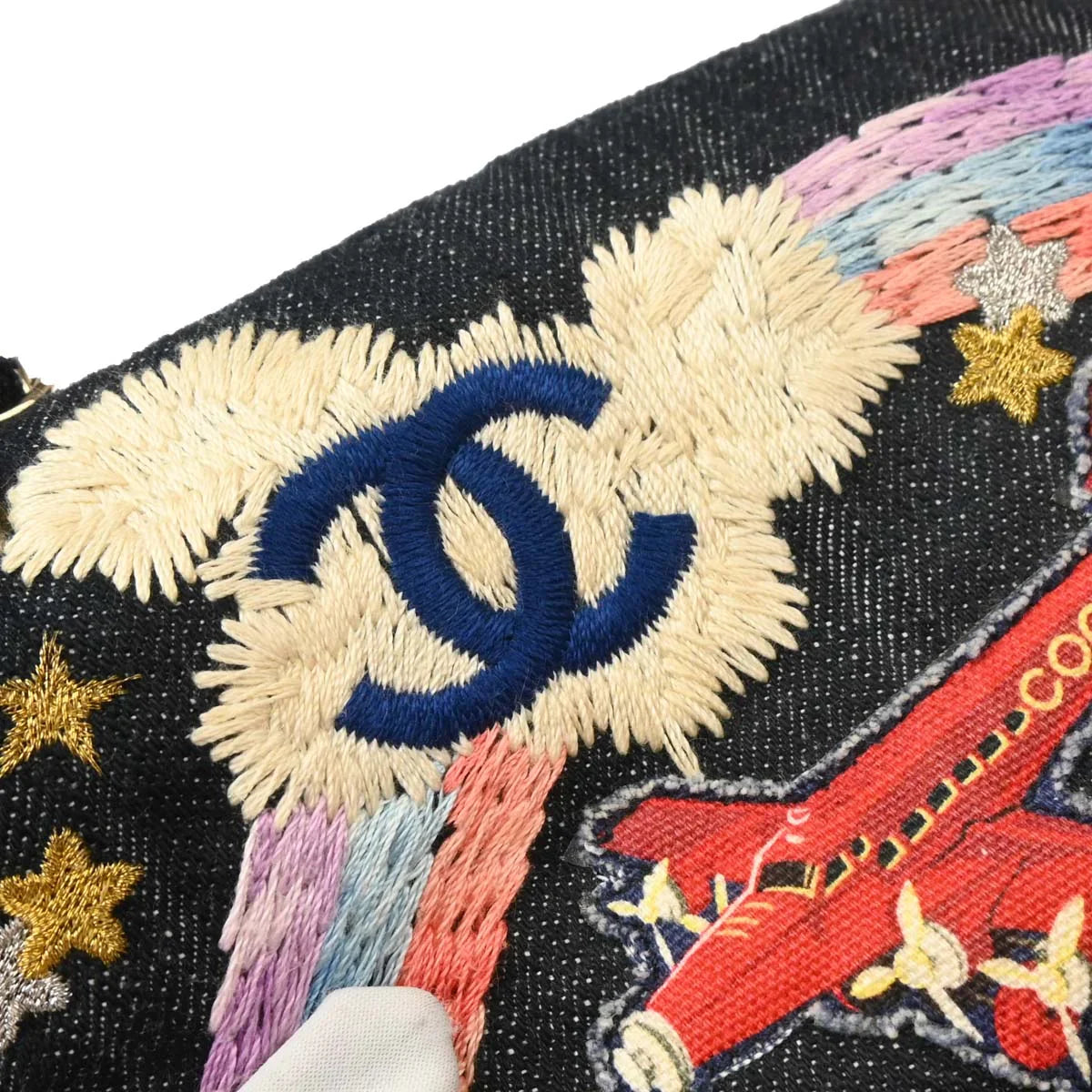 Chanel Indigo Denim Night Flight Mademoiselle Lock Shoulder Bag