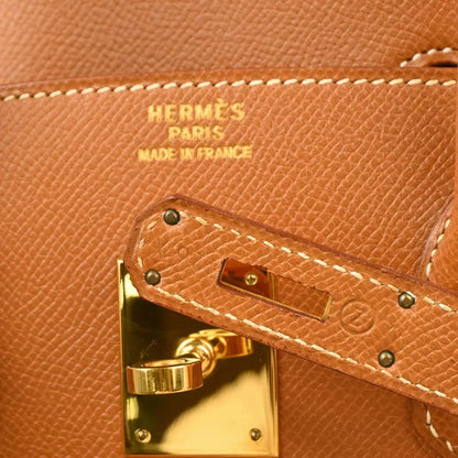 Hermes Gold Courchevel Birkin 35 Handbag