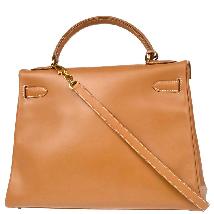 Hermes Gold Swift Kelly 32 Retourne 2way Shoulder Handbag