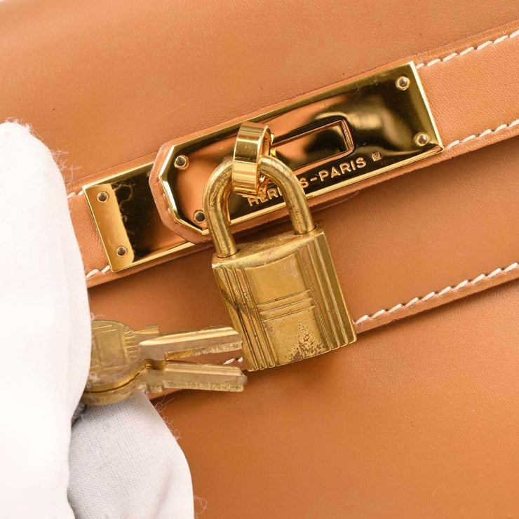 Hermes Gold Swift Kelly 32 Retourne 2way Shoulder Handbag