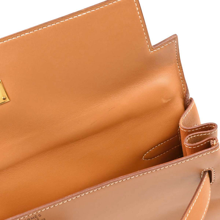 Hermes Gold Swift Kelly 32 Retourne 2way Shoulder Handbag