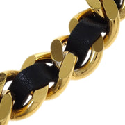 Chanel Chain Belt Medallion Gold Black 94A Small Good