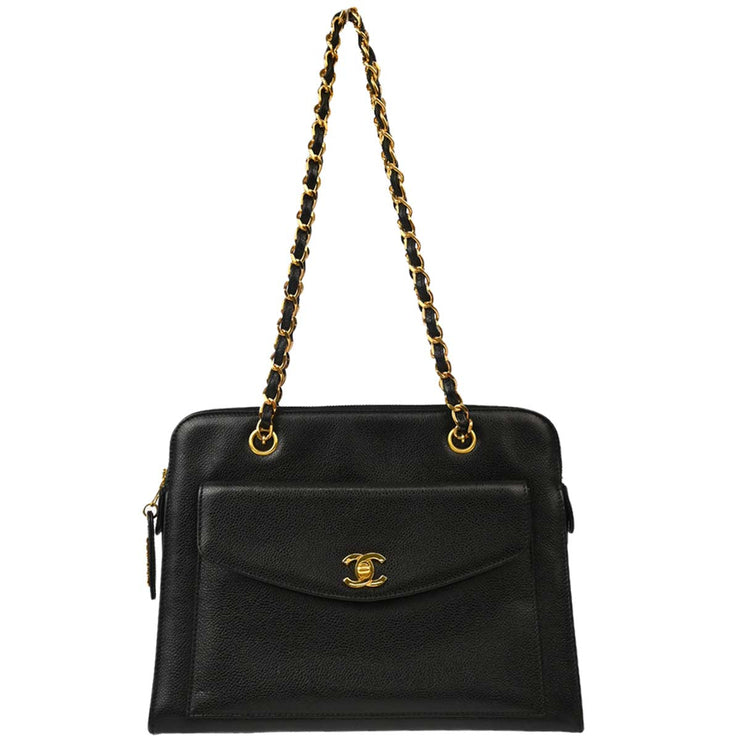 Chanel 1997-1999 Black Caviar Handbag