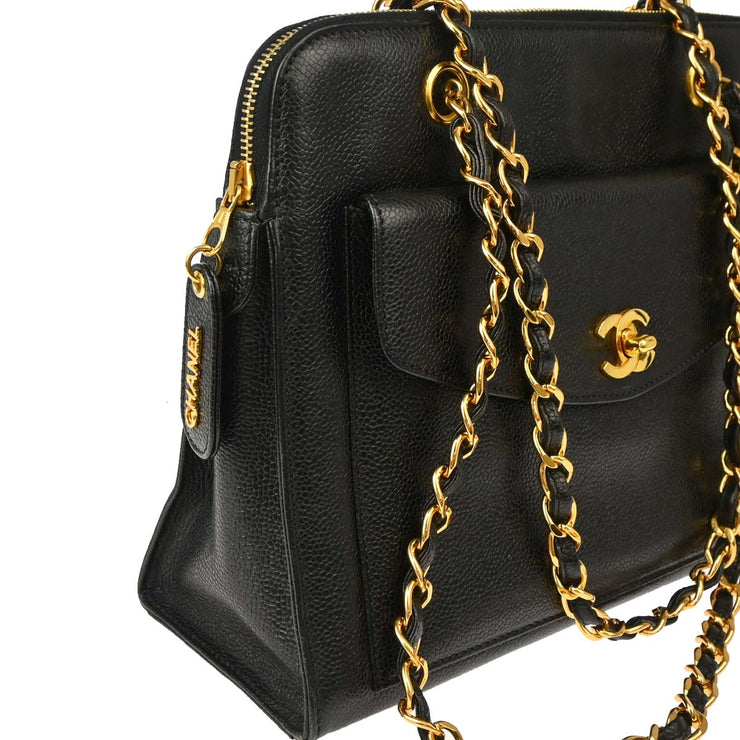 Chanel 1997-1999 Black Caviar Handbag