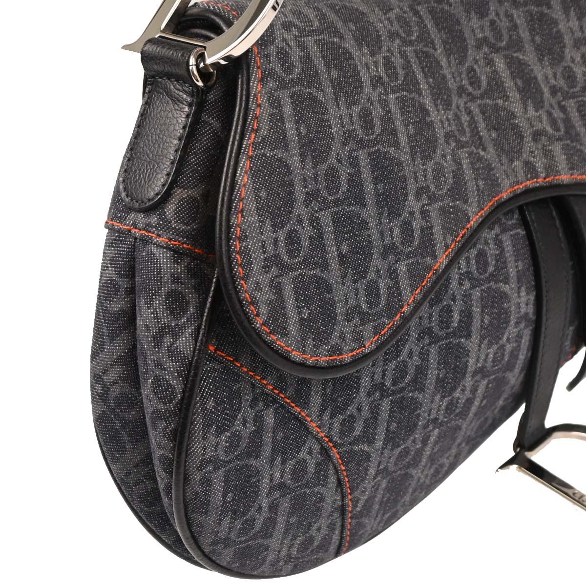 Christian Dior Navy Flight Trotter Saddle Handbag