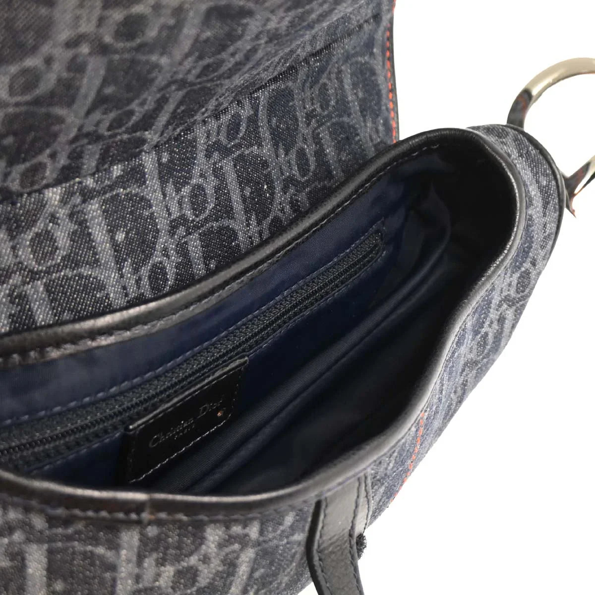 Christian Dior Navy Flight Trotter Saddle Handbag