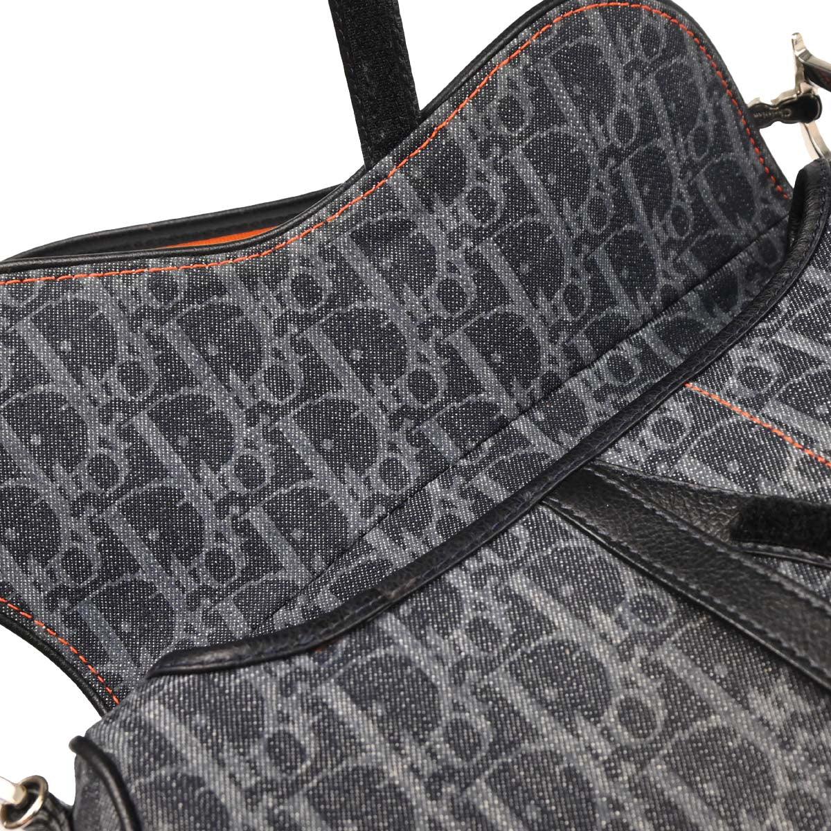 Christian Dior Navy Flight Trotter Saddle Handbag