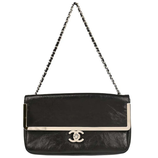 Chanel 2006-2008 Black Patent Leather Shoulder Bag