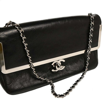 Chanel 2006-2008 Black Patent Leather Shoulder Bag