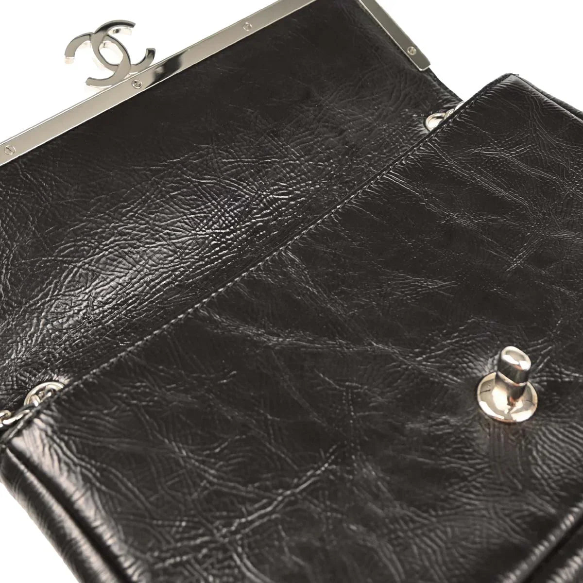 Chanel 2006-2008 Black Patent Leather Shoulder Bag