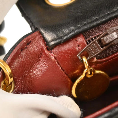 Chanel Black Lambskin Mini Classic Square Flap Shoulder Bag