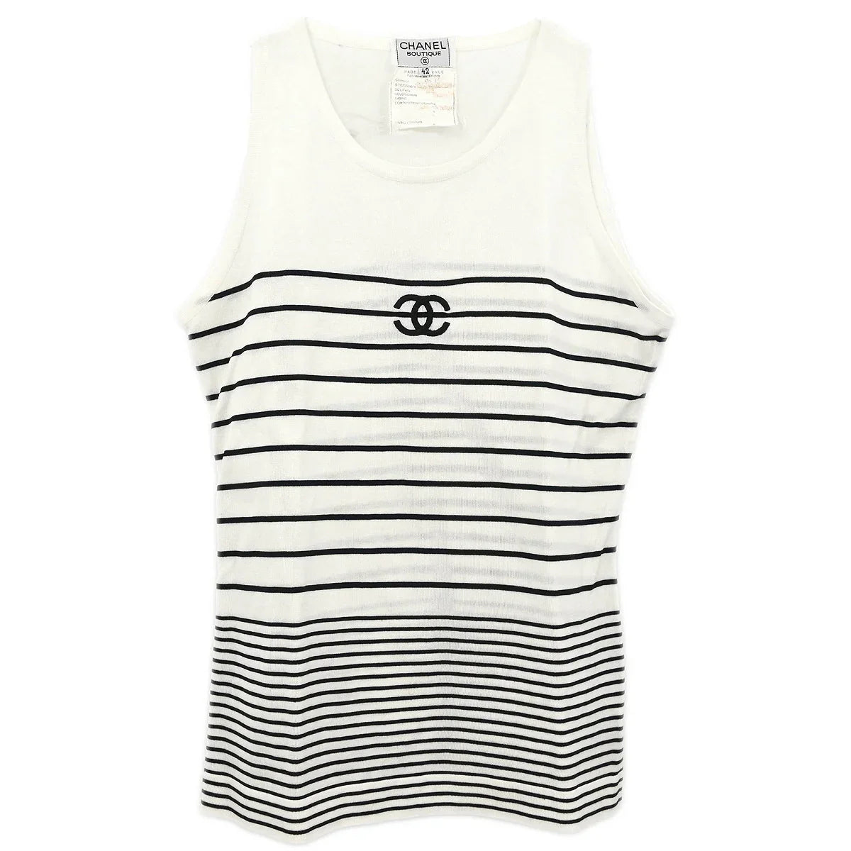 Chanel 1995 Sleeveless Top White #42