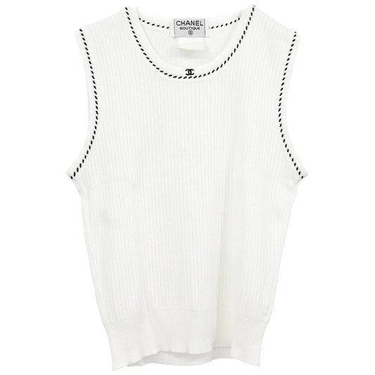Chanel Sleeveless Tank Top White #38