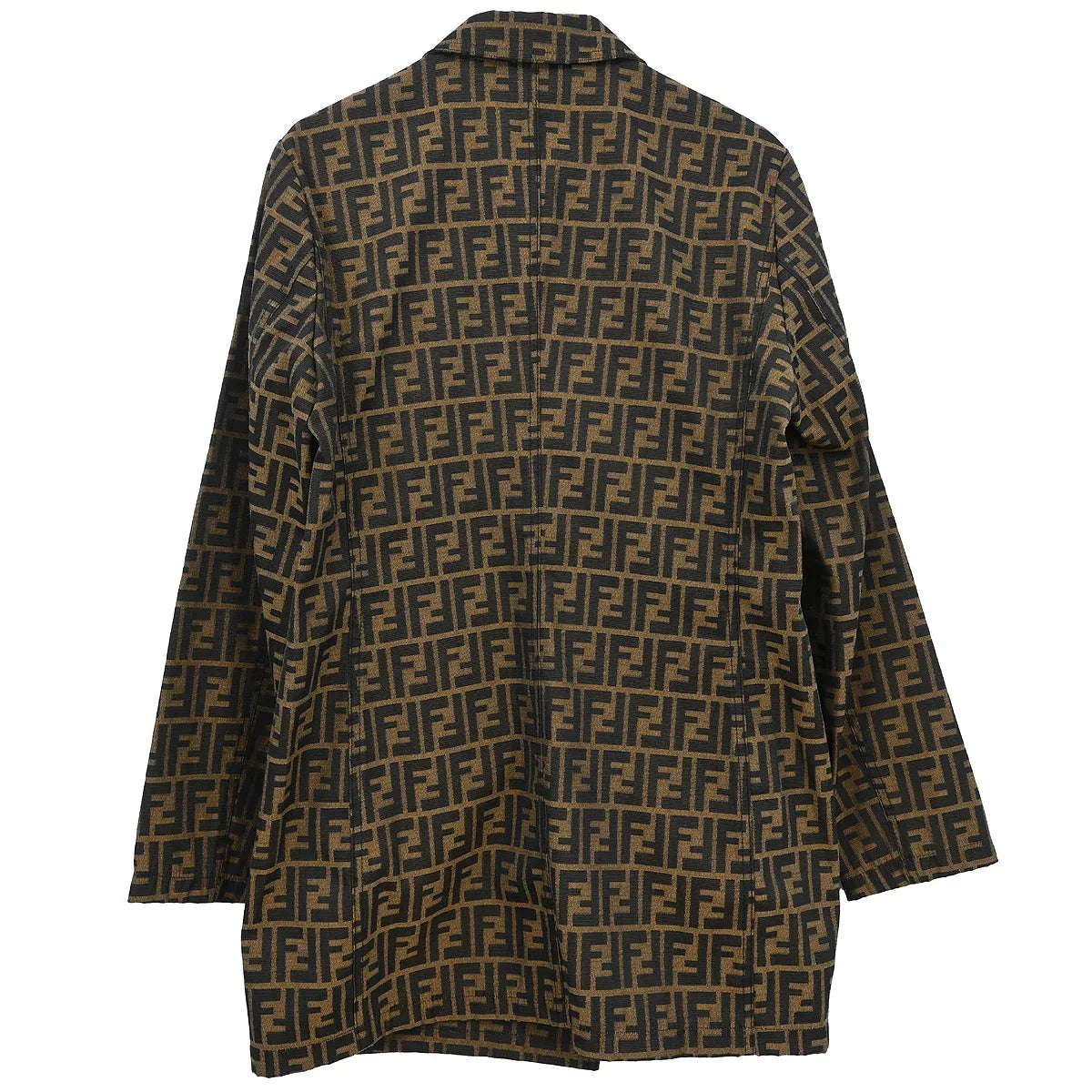 Fendi Double Breasted Zucca Coat Brown #44