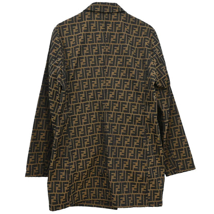 Fendi Double Breasted Zucca Coat Brown #44