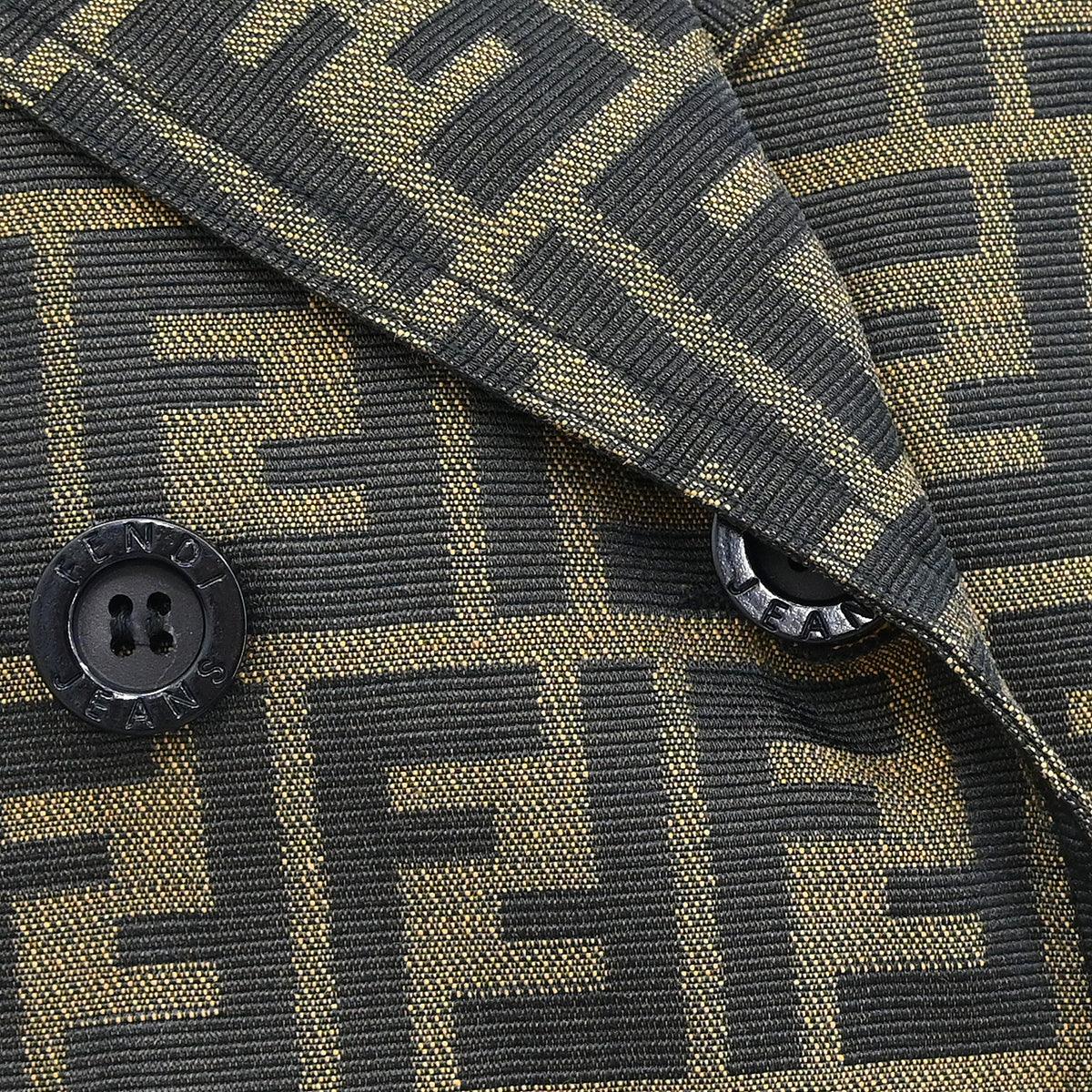 Fendi Double Breasted Zucca Coat Brown #44