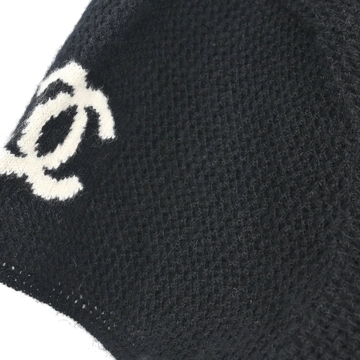 Chanel 2001 Short Sleeve Sweater Knit Top Black #42