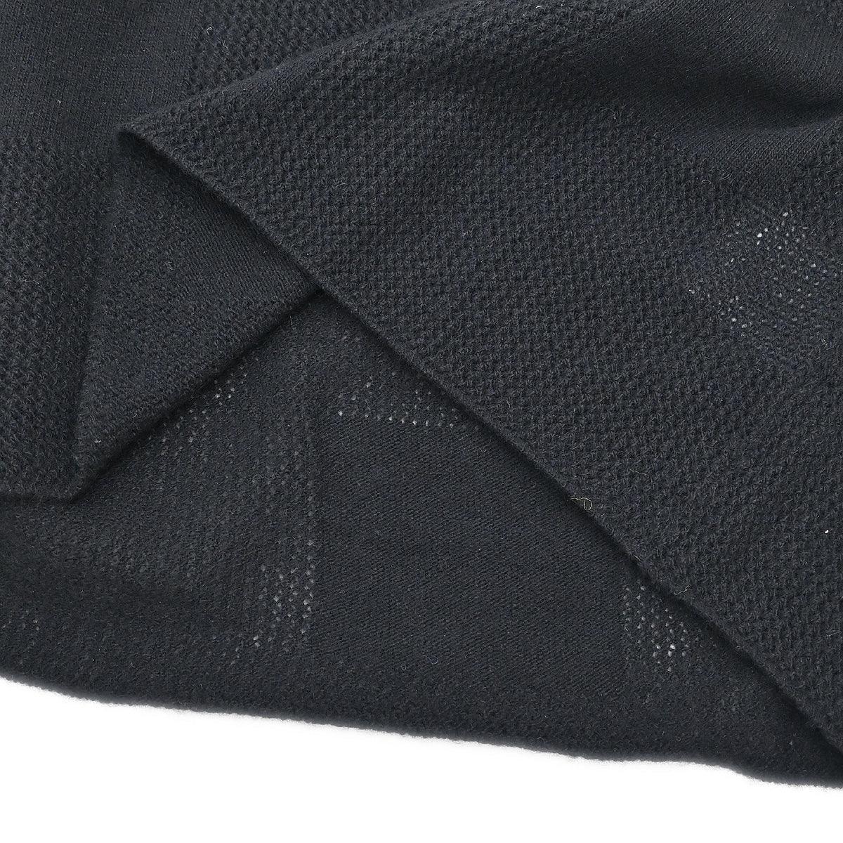 Chanel 2001 Short Sleeve Sweater Knit Top Black #42