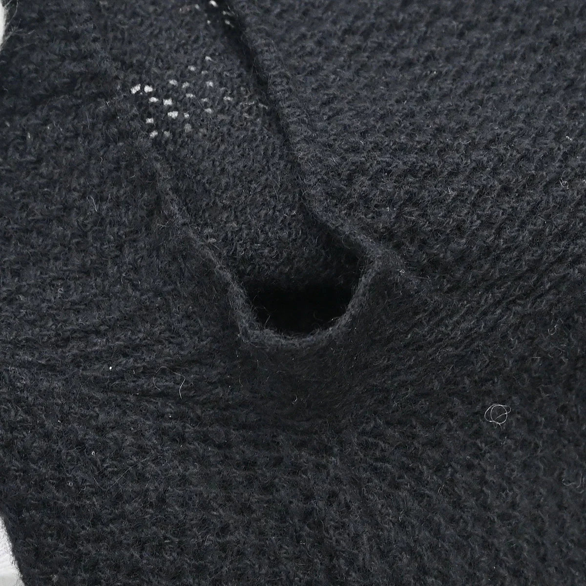 Chanel 2001 Short Sleeve Sweater Knit Top Black #42