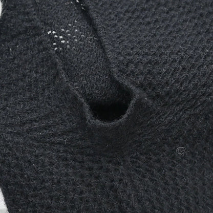 Chanel 2001 Short Sleeve Sweater Knit Top Black #42
