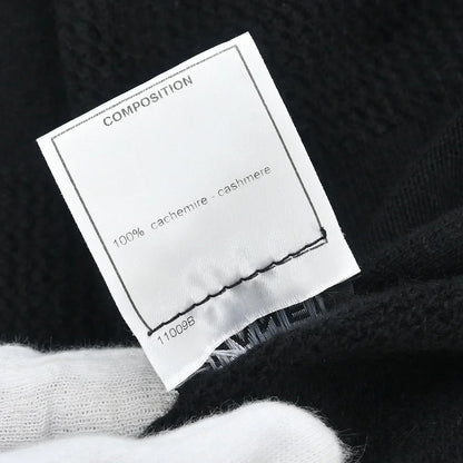 Chanel 2001 Short Sleeve Sweater Knit Top Black #42