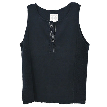Chanel 2004 Sport Line Sleeveless Tank Top Black #42