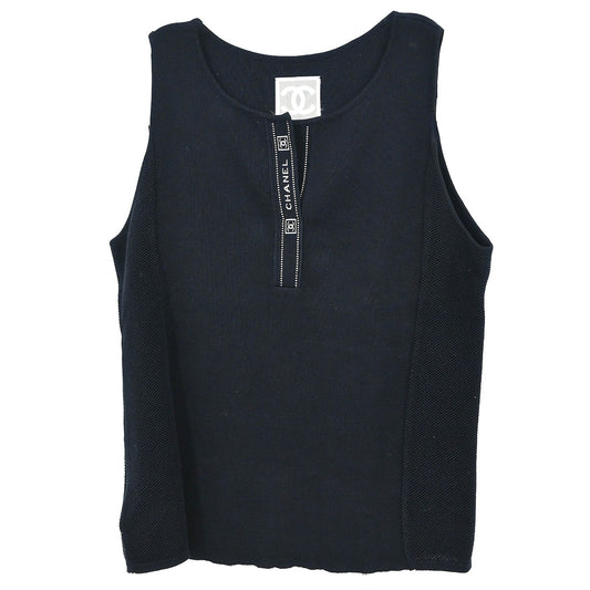 Chanel 2004 Sport Line Sleeveless Tank Top Black #42