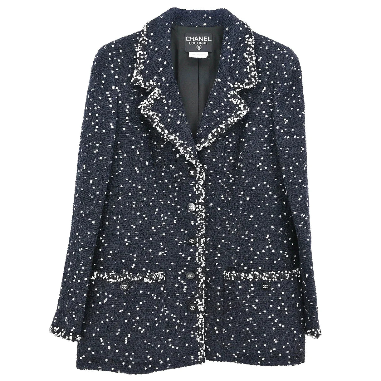 Chanel 1995 Single Breasted Jacket Black #42