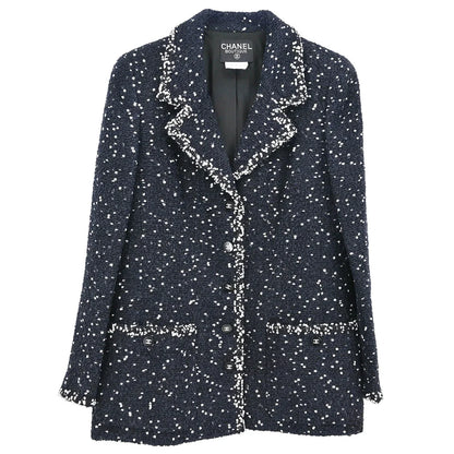 Chanel 1995 Single Breasted Jacket Black #42
