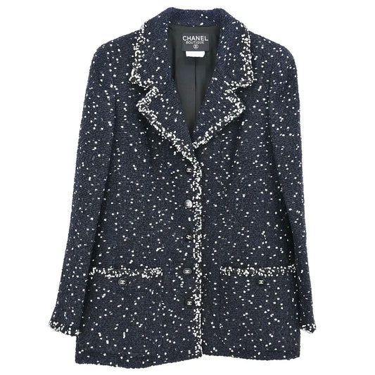 Chanel 1995 Single Breasted Jacket Black #42