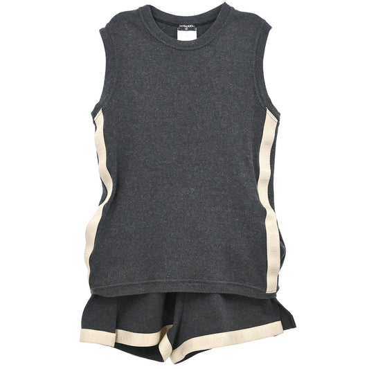 Chanel 2002 Setup Sleeveless Top Short Pants Gray #36