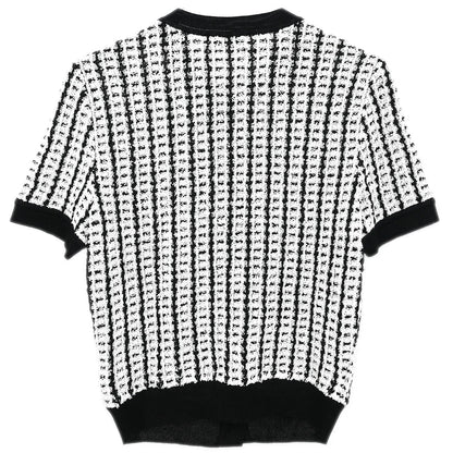 Chanel 1997 Short Sleeve Sweater Top White #38