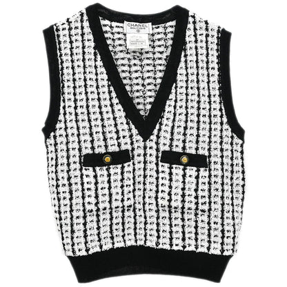 Chanel 1997 Sleeveless Vest Sweater Top White #38