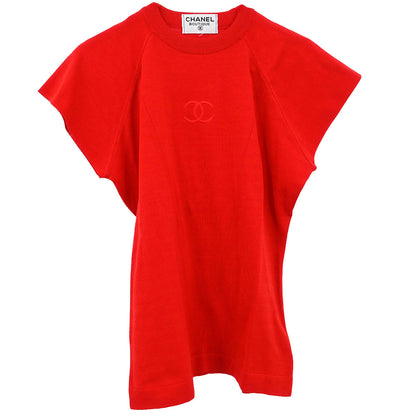 Chanel Short Sleeve T-shirt Top Red #40