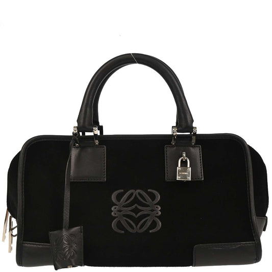 Loewe Black Suede Amazona 28 Handbag