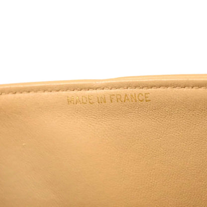 Chanel Beige Lambskin Medium Classic Double Flap Shoulder Bag